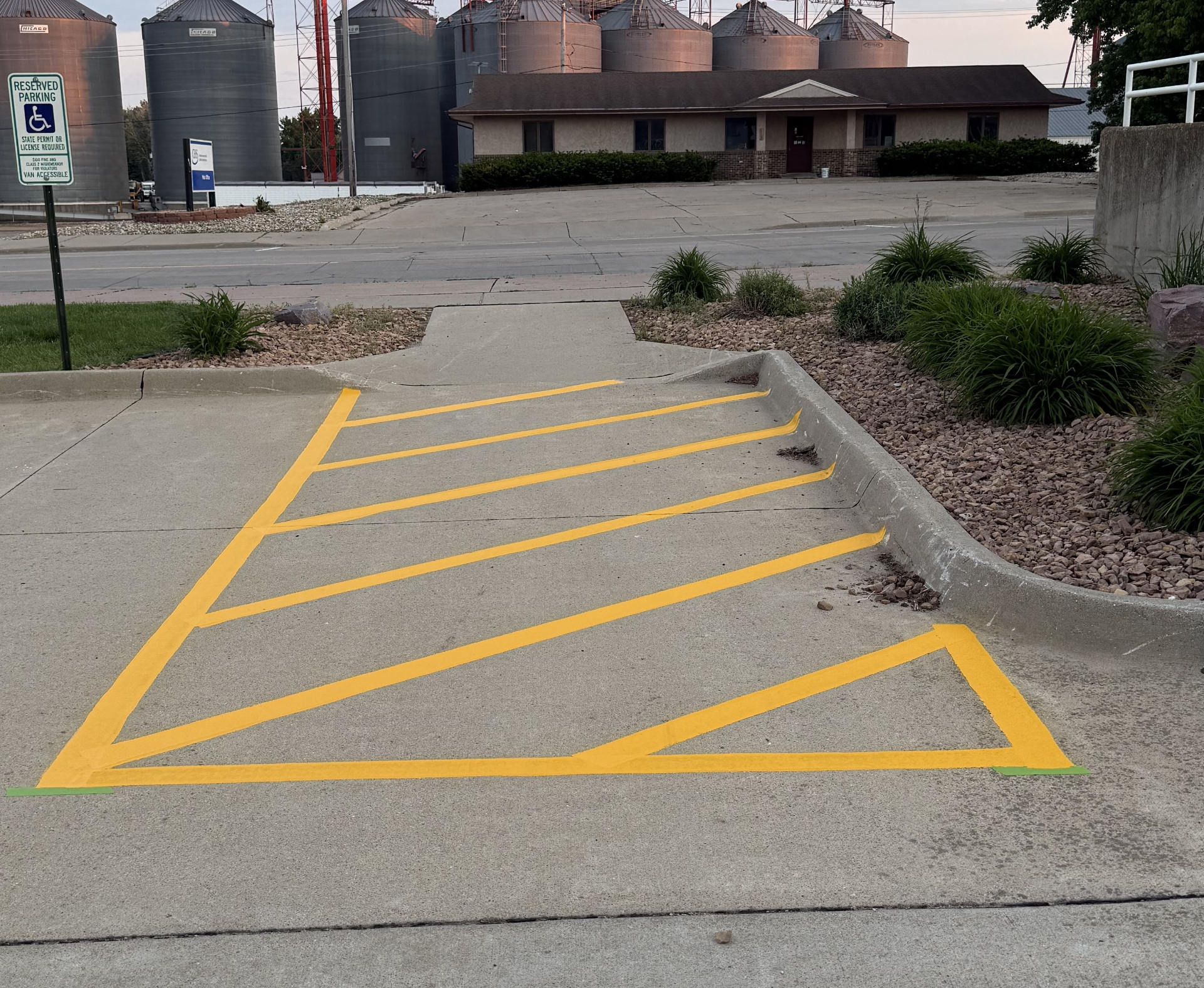 ADA compliant parking lot with crisp stalls and accessible markings by Gold Line Striping